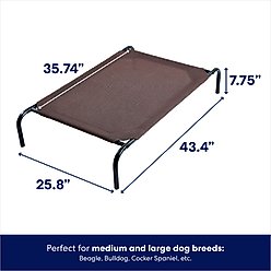 Frisco Steel-Framed Elevated Dog Bed, Brown, Medium slide 2 of 5