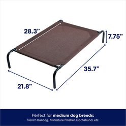 Frisco Steel-Framed Elevated Dog Bed, Brown, Small slide 2 of 5
