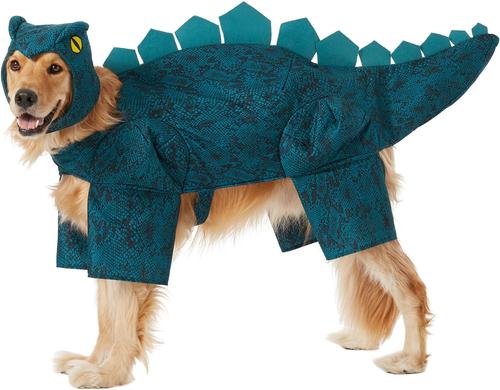 Show full view: Frisco Stegosaurus Dinosaur Dog & Cat Costume, XXX-Large + Pet Qwerks Dinosaur BarkBone Bacon Flavor Tough Dog Chew Toy, X-Large slide 4 of 9
