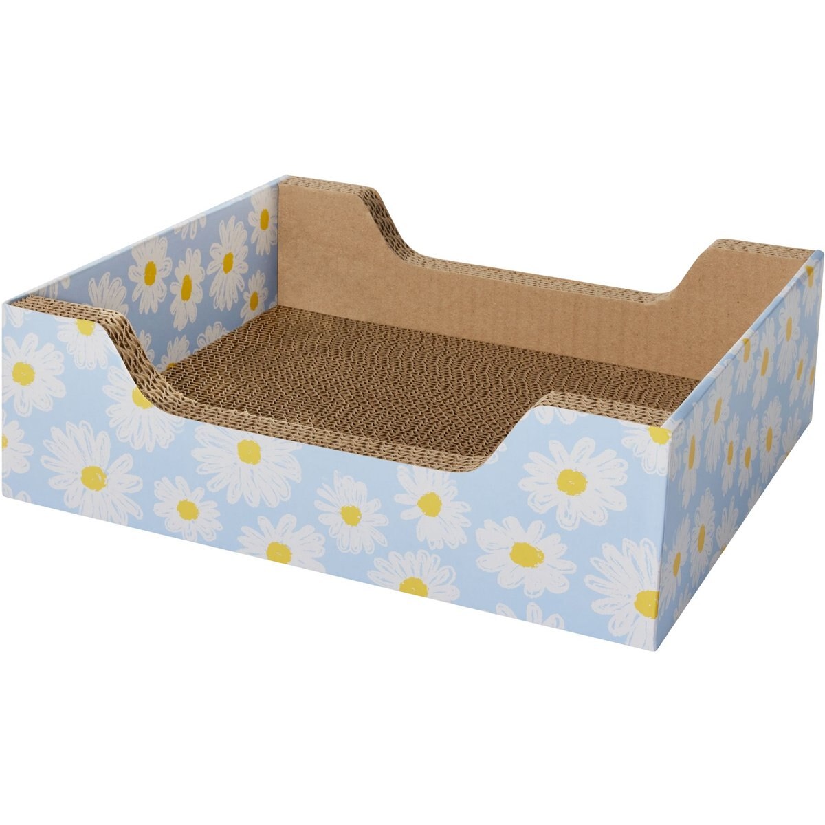 Frisco Step-In Cat Scratcher Toy with Catnip, Blue Daisies