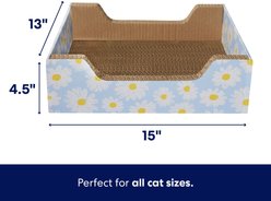 Frisco Step-In Cat Scratcher Toy with Catnip, Blue Daisies slide 2 of 5