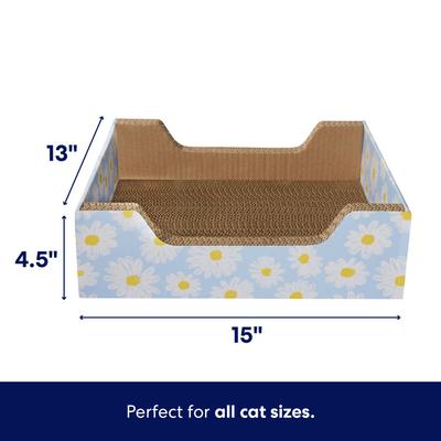 Show full view: Frisco Step-In Cat Scratcher Toy with Catnip, Blue Daisies slide 2 of 6