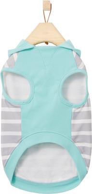 Show full view: Frisco Striped Colorblock Dog & Cat Hoodie, Teal, Large slide 4 of 8