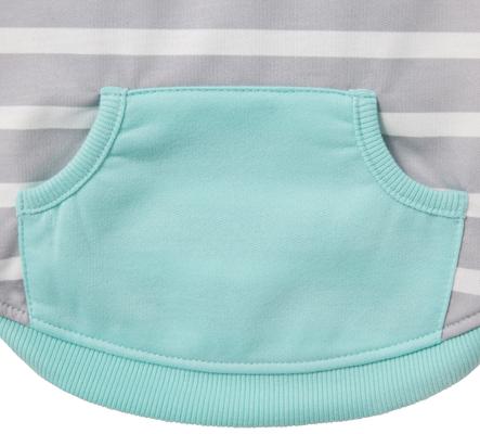 Show full view: Frisco Striped Colorblock Dog & Cat Hoodie, Teal, X-Large slide 6 of 8