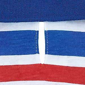 Frisco Striped Dog & Cat Polo Shirt, Red & Blue, Medium