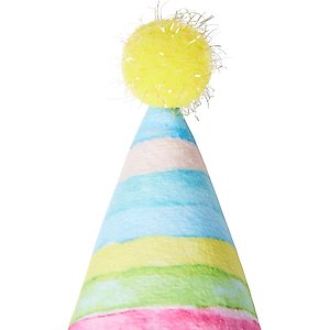 Frisco Striped Party Hat & Ruffle Collar Cat Birthday Costume, One Size