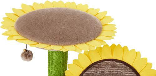 Show full view: Frisco Sunflower Cat Scratching Post, Two Posts with Lounger slide 5 of 7