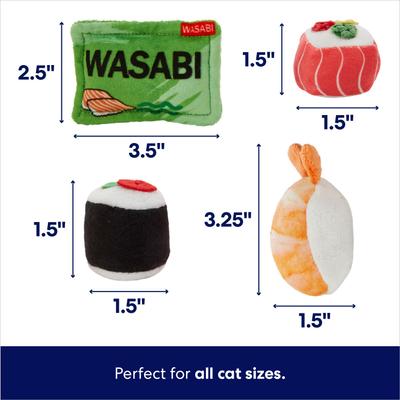 Show full view: Frisco Sushi Plush Cat Toy with Catnip, 4 count slide 2 of 6