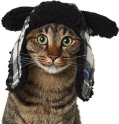 Frisco Tartan Plaid Dog & Cat Trapper Hat, White, X-Small/Small
