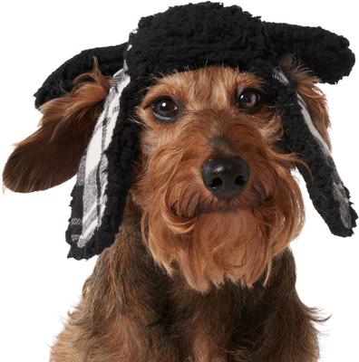 Show full view: Frisco Tartan Plaid Dog & Cat Trapper Hat, White, X-Small/Small slide 3 of 9