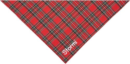 Show full view: Frisco Tartan Plaid Embroidered Personalized Dog & Cat Bandana, Medium slide 4 of 8