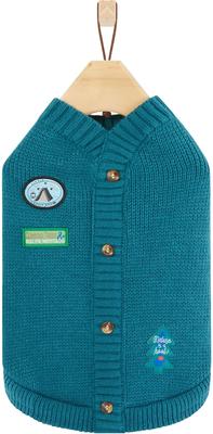 Show full view: Frisco Teal Button Down Dog & Cat Sweater, Large slide 4 of 9