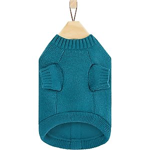 Frisco Teal Button Down Dog & Cat Sweater, X-Small