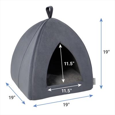 Show full view: Frisco Tent Covered Cat & Dog Bed, Gray, Medium slide 2 of 8