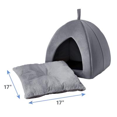 Show full view: Frisco Tent Covered Cat & Dog Bed, Gray, Medium slide 3 of 8
