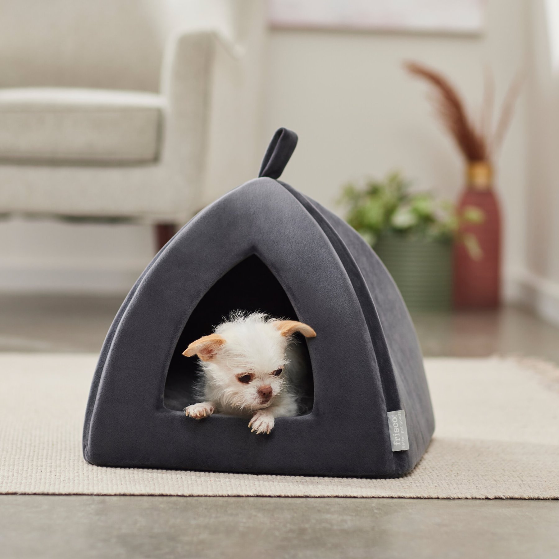 Frisco Frisco Tent Covered Cat & Dog Bed, Gray, Small