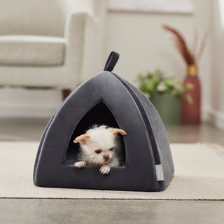 Frisco Tent Covered Cat & Dog Bed, Gray, Small slide 1 of 5