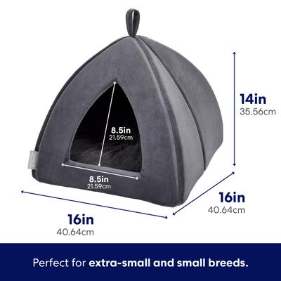 Show full view: Frisco Tent Covered Cat & Dog Bed, Gray, Small slide 2 of 8