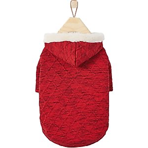 Frisco Textured Knit Dog & Cat Hoodie, Heather Red, X-Large