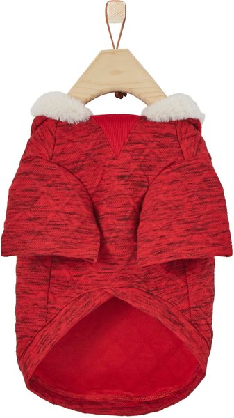 Show full view: Frisco Textured Knit Dog & Cat Hoodie, Heather Red, XX-Large slide 5 of 8