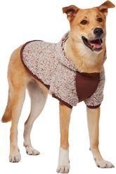 Frisco Textured Wubby 2-Tone Fleece Dog & Cat Hoodie, Brown, XX-Large