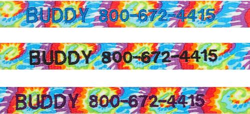 Show full view: Frisco Tie Dye Swirl Polyester Personalized Dog Collar, Medium: 14 to 20-in neck, 3/4-in wide slide 3 of 6