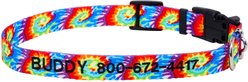 Frisco Tie Dye Swirl Polyester Personalized Dog Collar, Small: 10 to 14-in neck, 5/8-in wide
