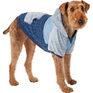 Frisco Tonal Colorblock Fleece Dog & Cat Hoodie with Faux Fur Hood, XX-Large