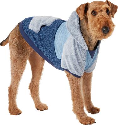 Show full view: Frisco Tonal Colorblock Fleece Dog & Cat Hoodie with Faux Fur Hood, XX-Large slide 1 of 10