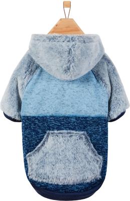 Show full view: Frisco Tonal Colorblock Fleece Dog & Cat Hoodie with Faux Fur Hood, XX-Large slide 3 of 10