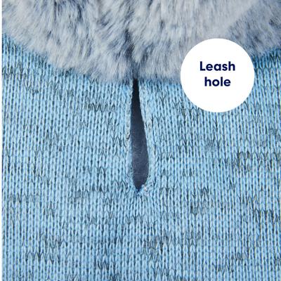 Show full view: Frisco Tonal Colorblock Fleece Dog & Cat Hoodie with Faux Fur Hood, XX-Large slide 6 of 10