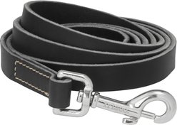 Frisco Top Grain Leather Leash, Black, Large: Width: 3/4th'', Length 6ft