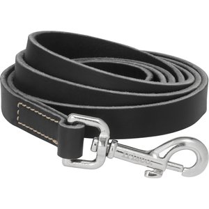 Frisco Top Grain Leather Leash, Black, Large: Width: 3/4th'', Length 6ft