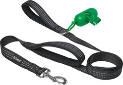 Frisco Traffic Leash with Dual Padded Handles & Poop Bag Dispenser, Black, 6-ft long, 1 count slide 1 of 5