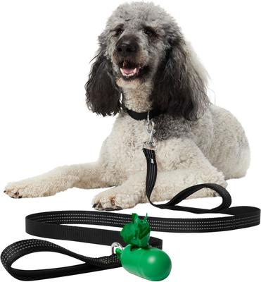 Show full view: Frisco Traffic Leash with Dual Padded Handles & Poop Bag Dispenser, Black, 6-ft long, 1 count slide 4 of 7