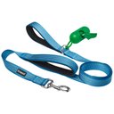 Frisco Traffic Leash with Dual Padded Handles & Poop Bag Dispenser, Blue, 6-ft long
