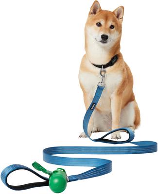 Show full view: Frisco Traffic Leash with Dual Padded Handles & Poop Bag Dispenser, Blue, 6-ft long slide 3 of 6