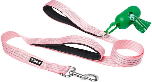 Show full view: Frisco Traffic Leash with Dual Padded Handles & Poop Bag Dispenser, Pink, 4-ft long slide 1 of 6
