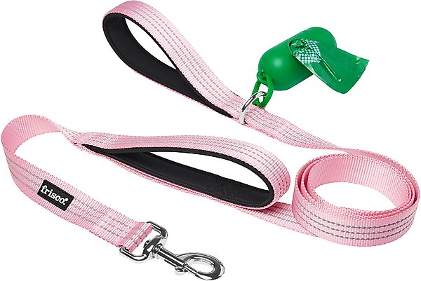 Show full view: Frisco Traffic Leash with Dual Padded Handles & Poop Bag Dispenser, Pink, 6-ft long slide 1 of 6
