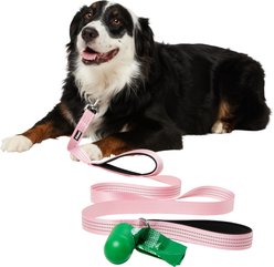 Frisco Traffic Leash with Dual Padded Handles & Poop Bag Dispenser, Pink, 6-ft long slide 2 of 5