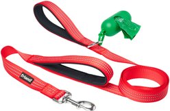 Frisco Traffic Leash with Dual Padded Handles & Poop Bag Dispenser, Red, 6-ft long slide 1 of 5