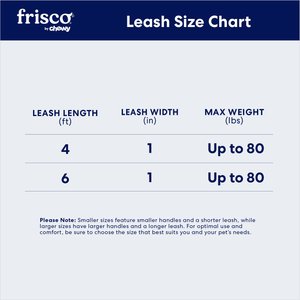 Frisco Traffic Leash with Dual Padded Handles & Poop Bag Dispenser, Red, 6-ft long