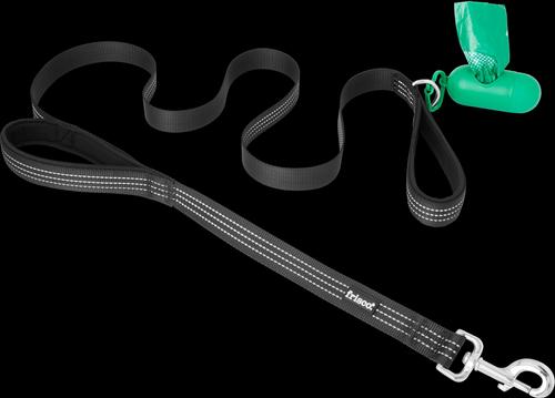 Show full view: Frisco Traffic Leash with Padded Handles & Poop Bag Dispenser, Black, Length: 6ft, Width: 1-in + Refill Dog Poop Bags, Scented, 120 count slide 8 of 9