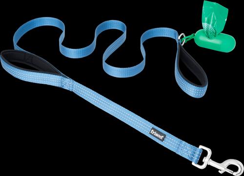 Show full view: Frisco Traffic Leash with Padded Handles & Poop Bag Dispenser, Blue, Length: 6ft, Width: 1-in + Refill Dog Poop Bags, Scented, 120 count slide 8 of 9