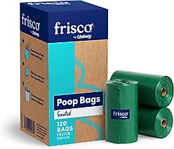 Frisco Traffic Leash with Padded Handles & Poop Bag Dispenser, Red, Length: 6ft, Width: 1-in + Refill Dog Poop Bags, Scented, 120 count slide 2 of 9
