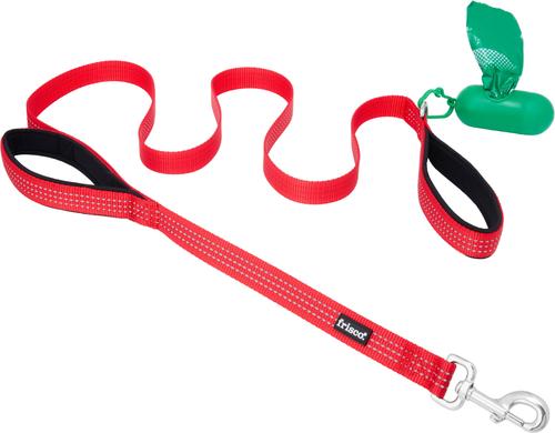 Show full view: Frisco Traffic Leash with Padded Handles & Poop Bag Dispenser, Red, Length: 6ft, Width: 1-in + Refill Dog Poop Bags, Scented, 120 count slide 6 of 9