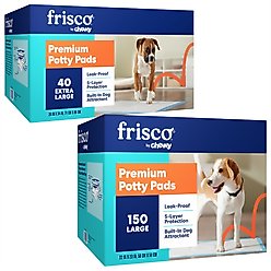 Frisco Training & Potty Pads, 22-in x 23-in, 150 count, + Extra Large, 28-in x 34-in, 40 count