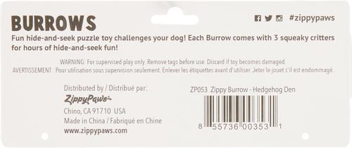 Show full view: Frisco Trash Can & Raccoons Hide & Seek Puzzle Toy, Small/Medium + ZippyPaws Burrow Squeaky Hide & Seek Plush Dog Toy, Hedgehog Den, Puzzle Set slide 7 of 10