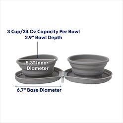 Frisco Travel Collapsible Silicone Dog & Cat Bowl, Gray, Medium: 3 cup slide 2 of 7