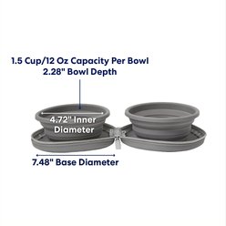 Frisco Travel Collapsible Silicone Dog & Cat Bowl, Gray, Small: 1.5 cup slide 2 of 7